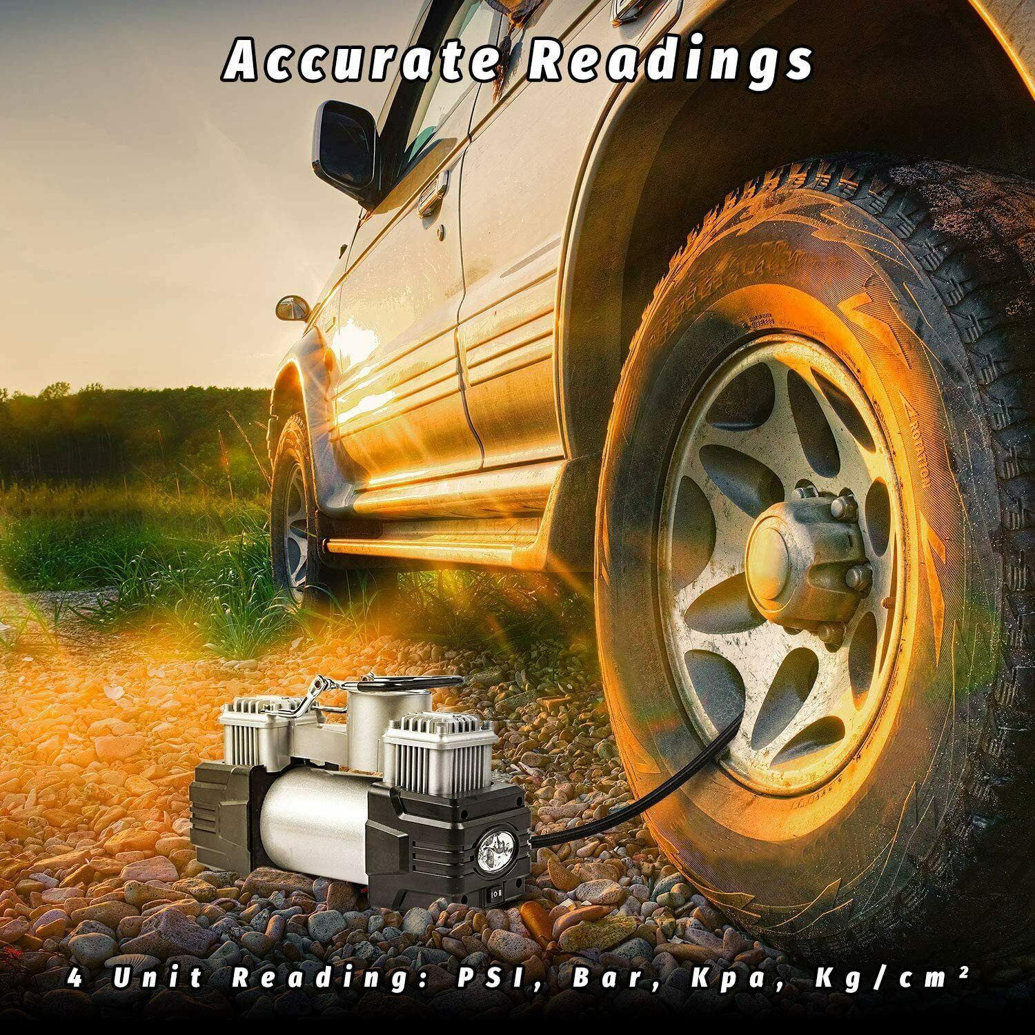 Heavy Duty Διπλό Κομπρεσέρ Αέρος 12V με 2 Κυλίνδρους Αυτοκινήτου 85 lt/min 150PSI με Μανόμετρο & Θήκη Μεταφοράς 628 4x4 - Air Compressor 